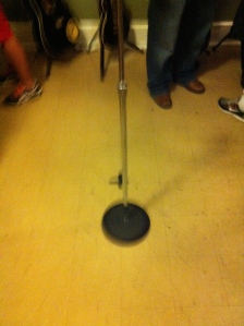 This black mark on the floor of the recording studio at Sun is the very spot where Elvis stood to record his first hit.